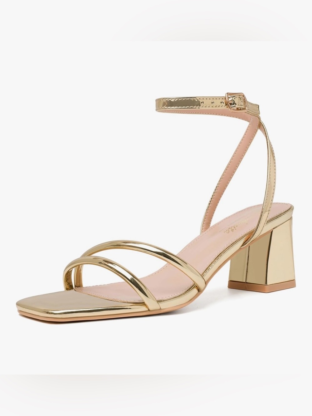New in Box - Lucibenita Women’s Strappy Gold Chunky Block Heel 7.5
